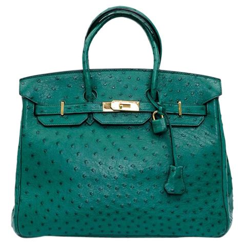 hermes green ostrich bag|Hermes kelly bag ostrich.